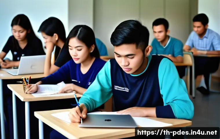 제품디자인 자격증 관련 학원 리뷰 - A modern classroom setting in Bangkok with young adult students attentively learning product design ...