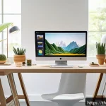제품디자인 취업을 위한 포트폴리오 제작 - A professional Thai product designer&rsquo;s portfolio workspace scene, featuring a modern desk with sketc...