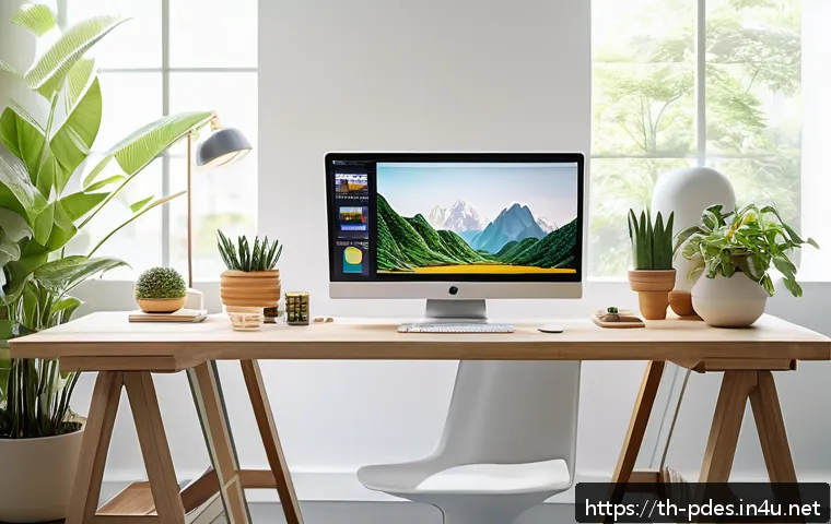 제품디자인 취업을 위한 포트폴리오 제작 - A professional Thai product designer’s portfolio workspace scene, featuring a modern desk with sketc...