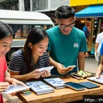 제품디자인 이론과 실기의 차이 - A detailed scene of a Thai product design workshop in Bangkok, featuring diverse designers observing...